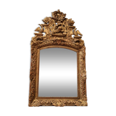 Miroir à fronton bois sculpté doré fin du XVIIIe siècle 55x100cm
