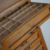 Vintage italian beech haberdashery shop cabinet, 1950s