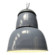 Large old industrial blue-gray enamel pendant lamp