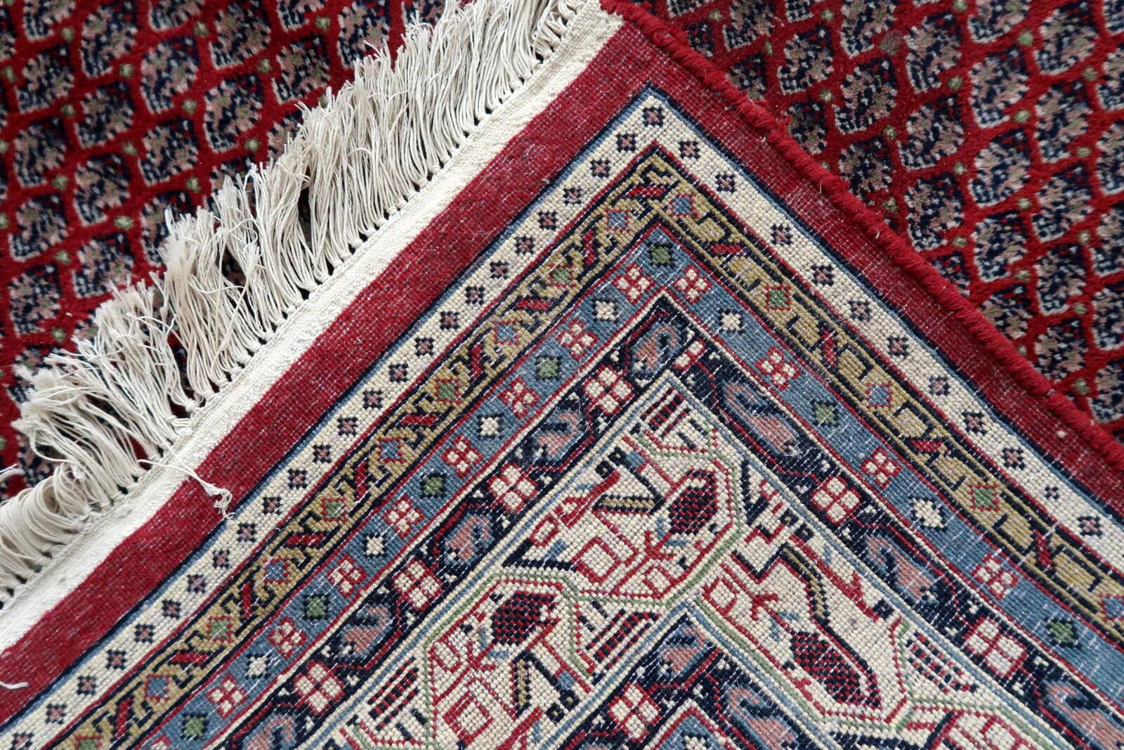 Handmade vintage Indian Seraband rug 204cm x 252cm 1970s