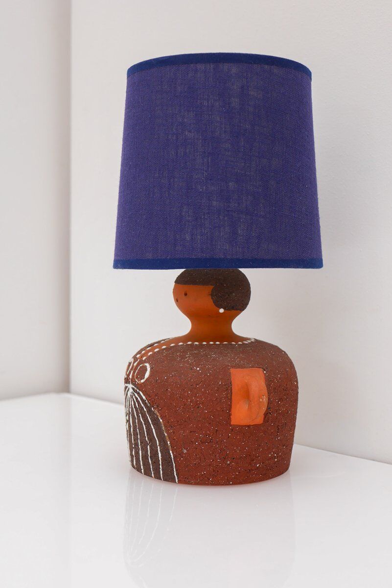 Scandinavian pottery table lamp by Thomas Hellström for Nittsjö, 1970s