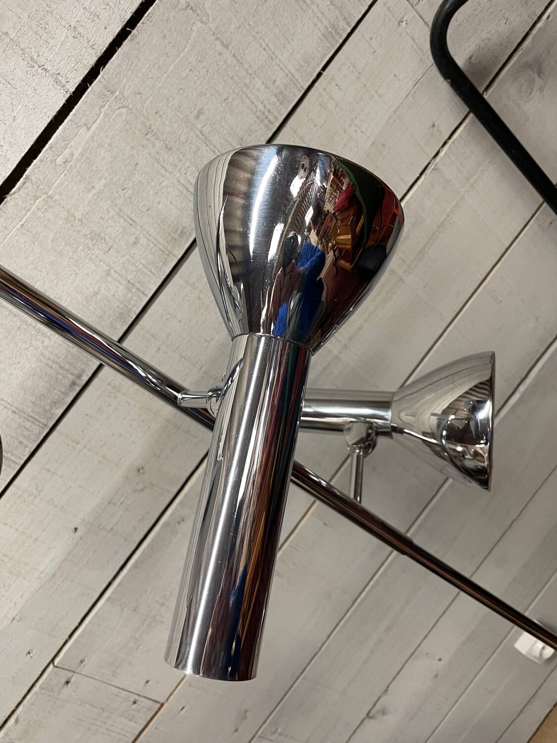 Lampadaire chromé 3 spot vintage design 70