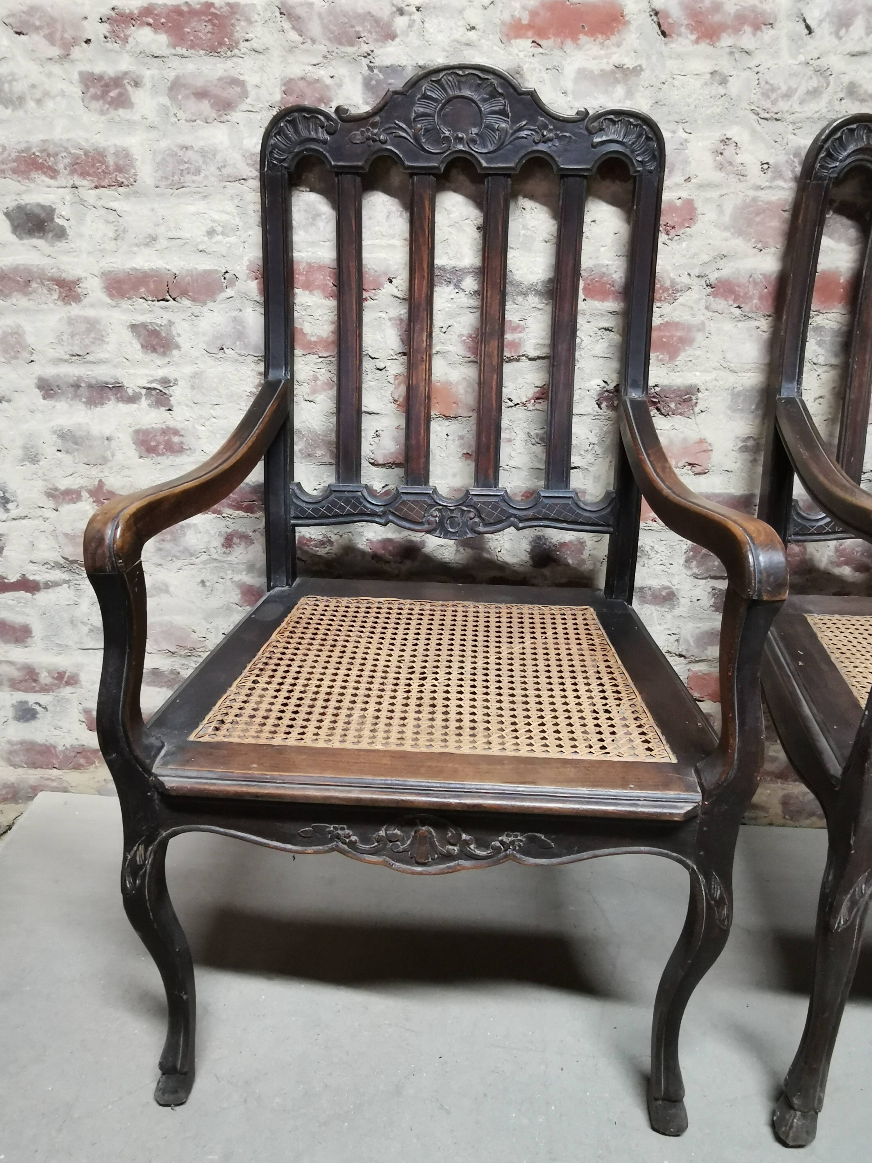 Paire de Fauteuils Cannés anciens , Style Louis XV / régence