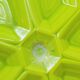 3 art deco oyster plates with green geometric decor
