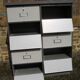 Cabinet with 10 drawers flaps with label holder and roneo buttons