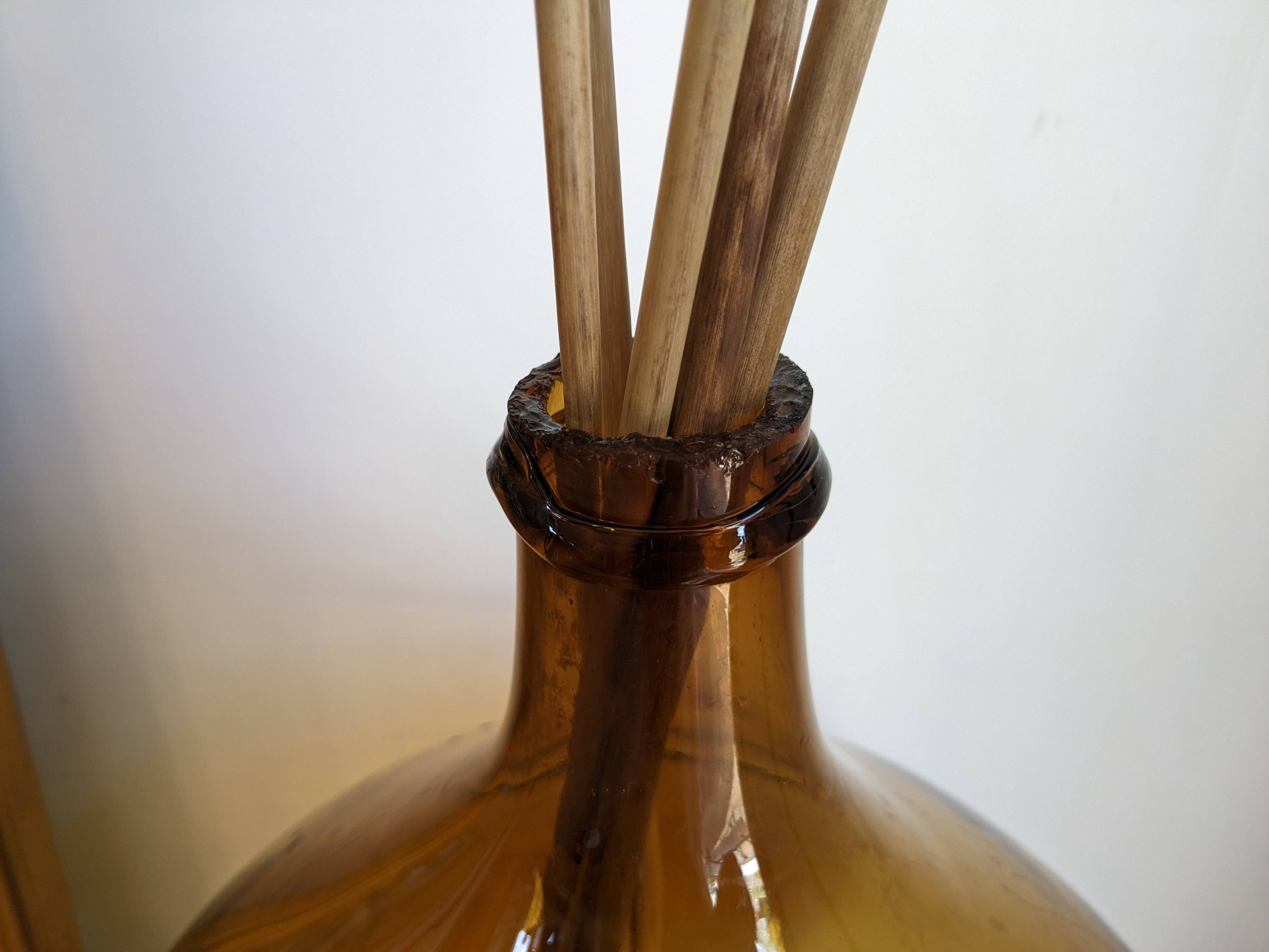 Amber demijohn 25L – mouth-blown – vintage decorative object