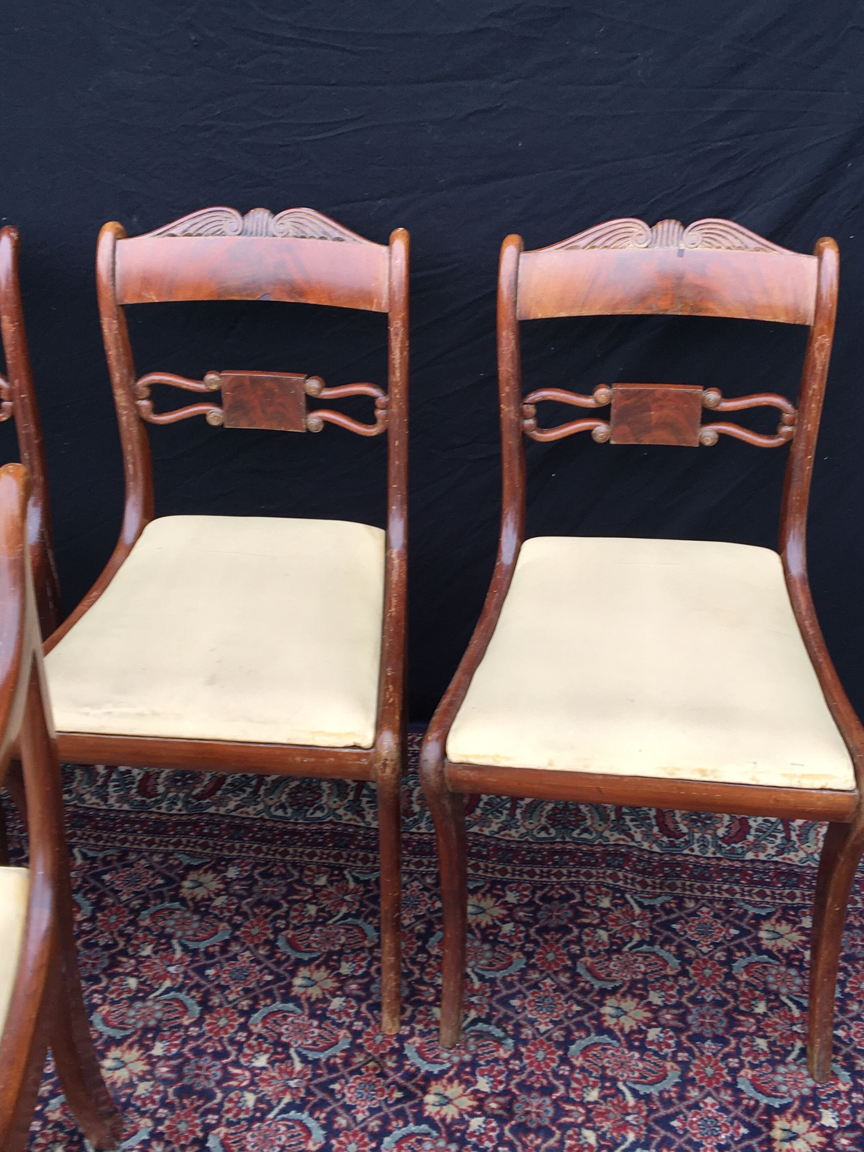 Set of 4 chairs and 1 armchair