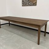 Table de ferme "Dark Brown" en chêne massif 300 X 90 cm