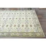 1970s Vintage Turkish Handmade Wool Beige Oversized Area Rug 208x295