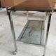 Side table, serving table, console in glass and chrome metal.