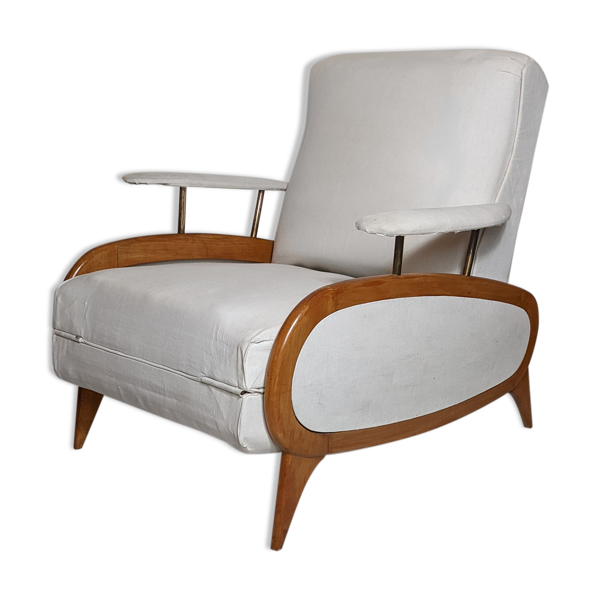 Fauteuil bolide transatlantique époque art déco modulable et transformable en méridienne 1930