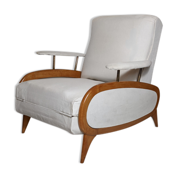 Fauteuil bolide transatlantique époque art déco modulable et transformable en méridienne 1930