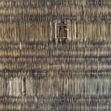 Folding table in bamboo-style wood and woven top, Napoleon III