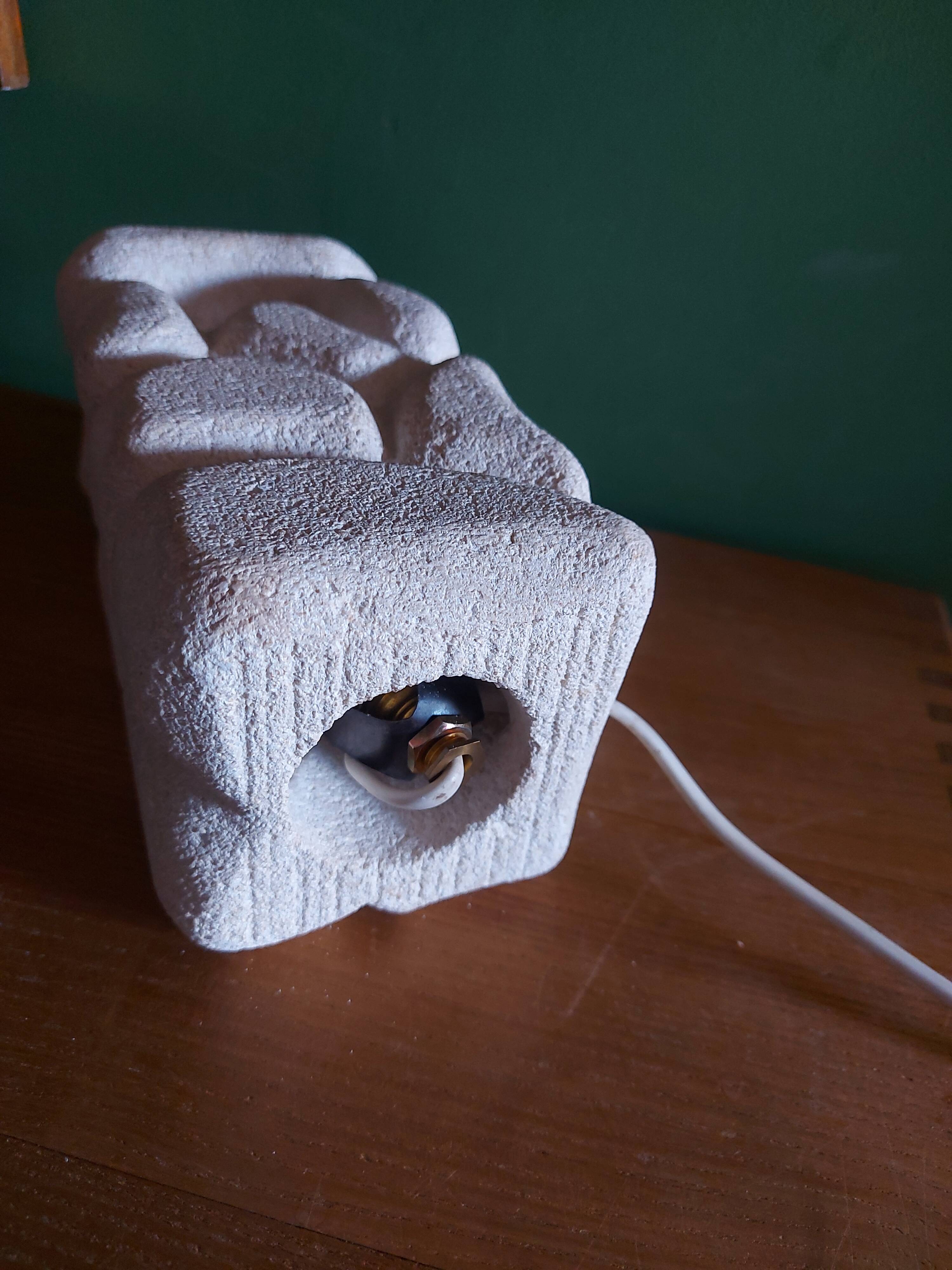 Albert Tormos carved stone lamp