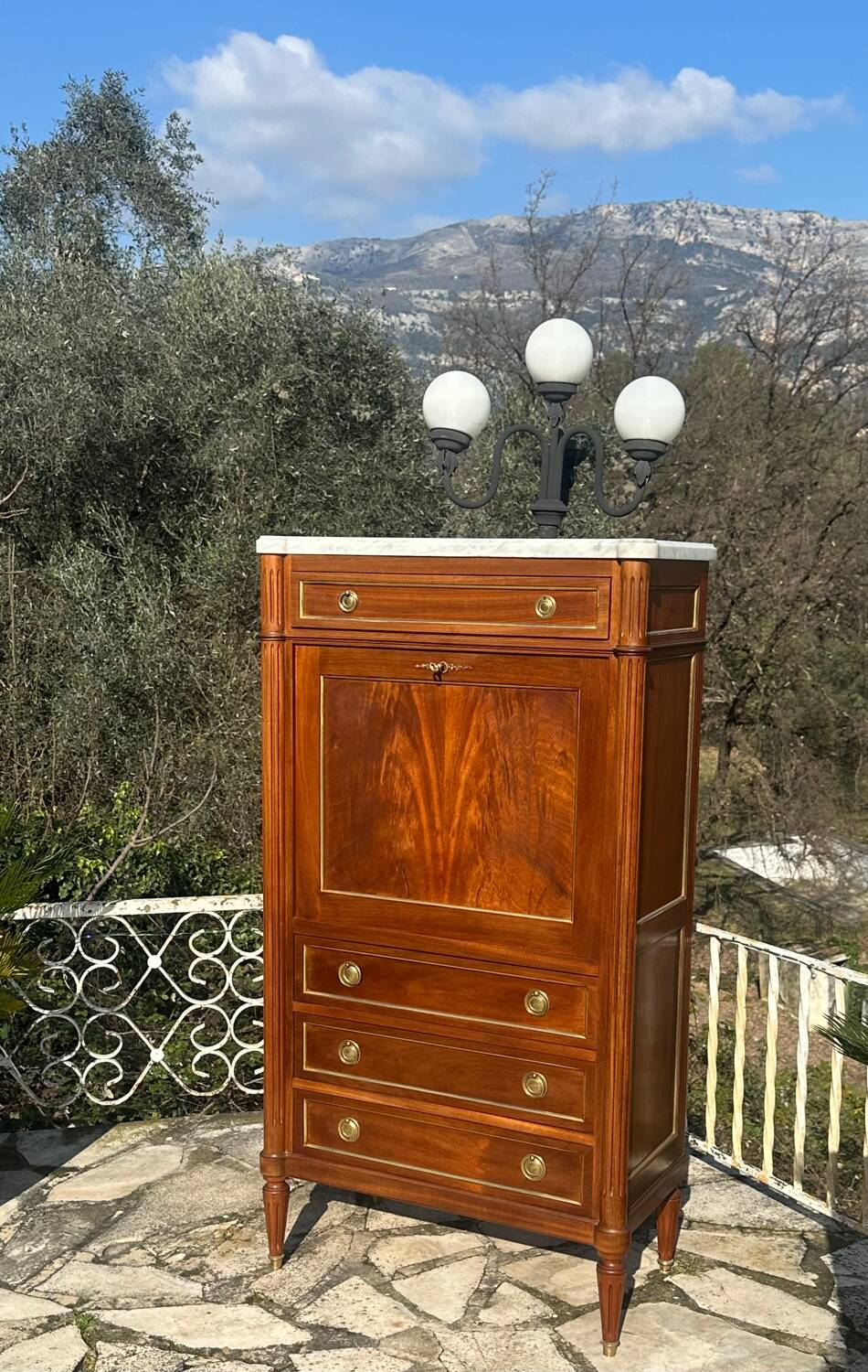 Small Louis XVI style mahogany secretary, 20th century