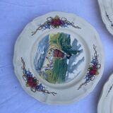 Plates obenai faience factory sarreguemines