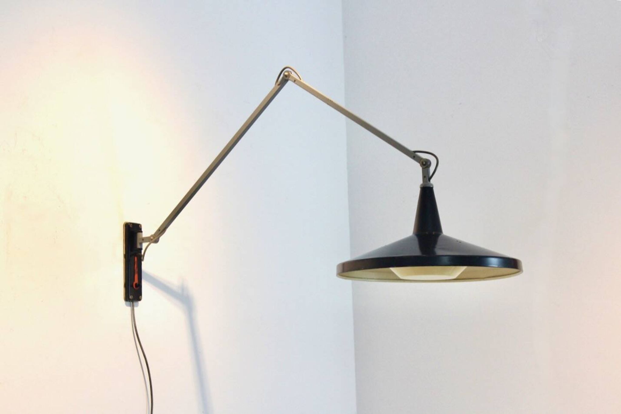 Gispen Panama Wall Lamp No. 4050 by Wim Rietveld & André Cordemeyer – Black