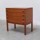 Commode suédoise en teck avec poignées en métal, années 1970