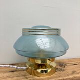 Vintage blue opaline table lamp