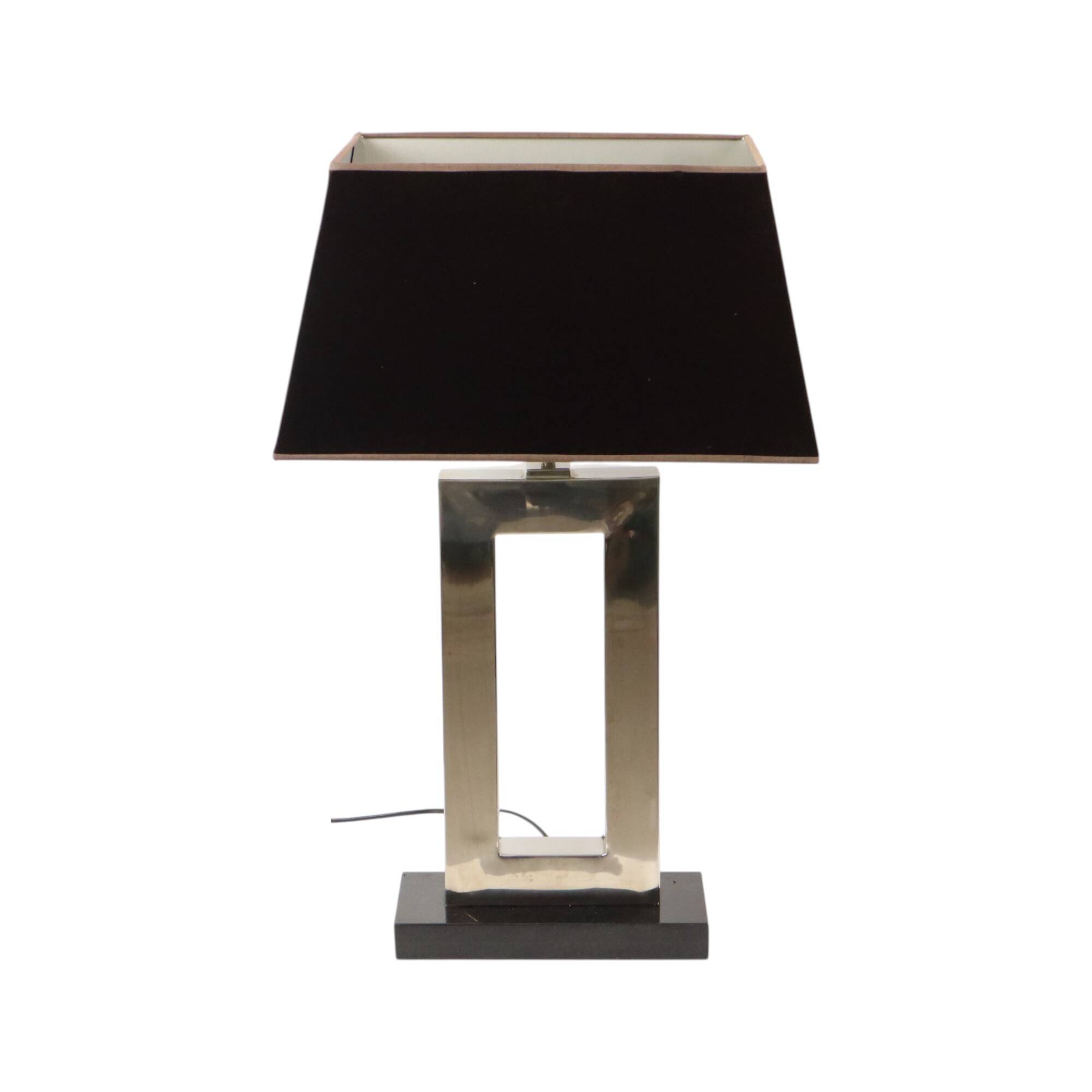 Lampe de table design Eichholtz Arlington en acier inoxydable avec base en granit 72 cm