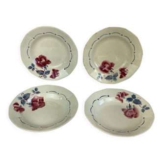 Set of 4 Digoin hollow plates