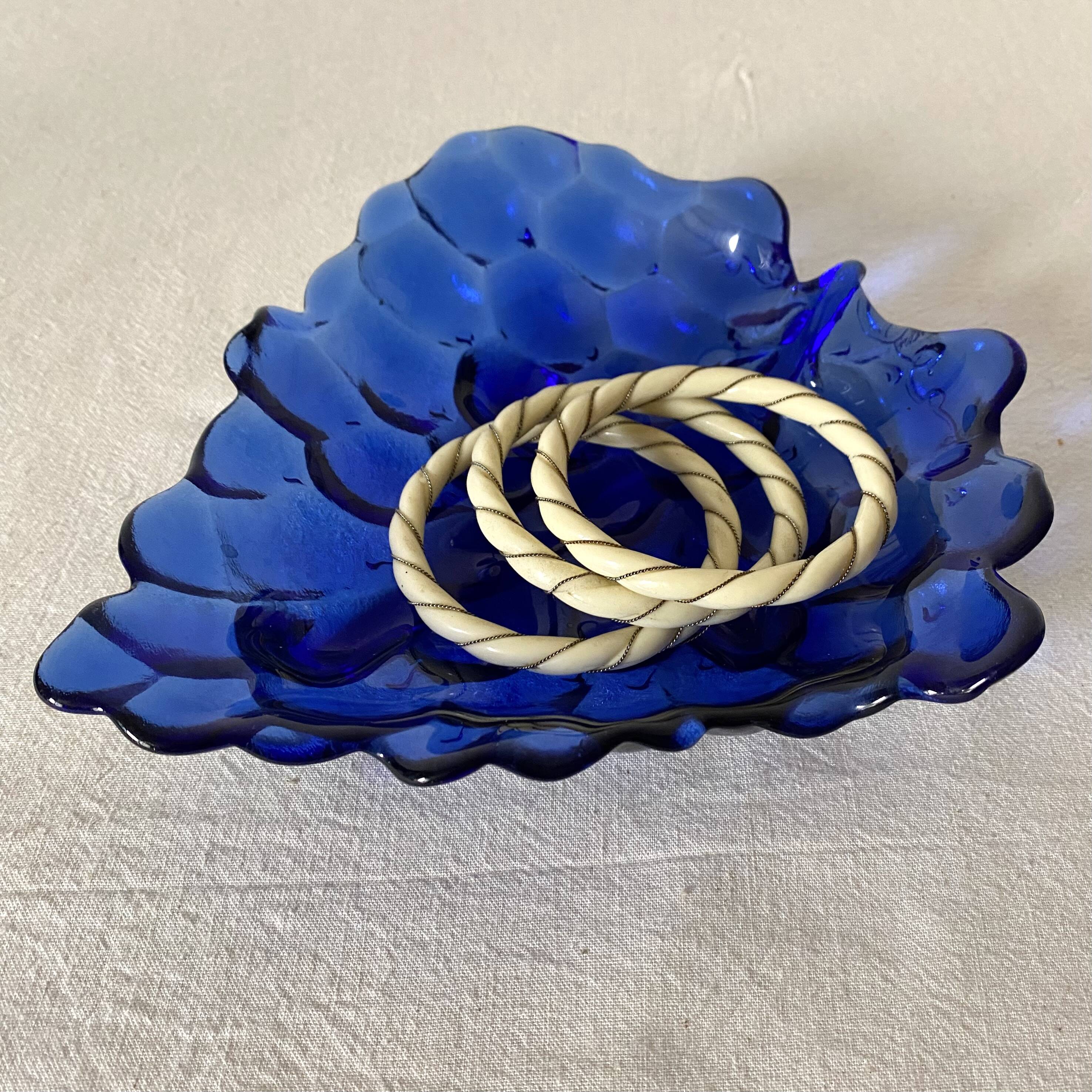 Cobalt blue grape glass pocket tray