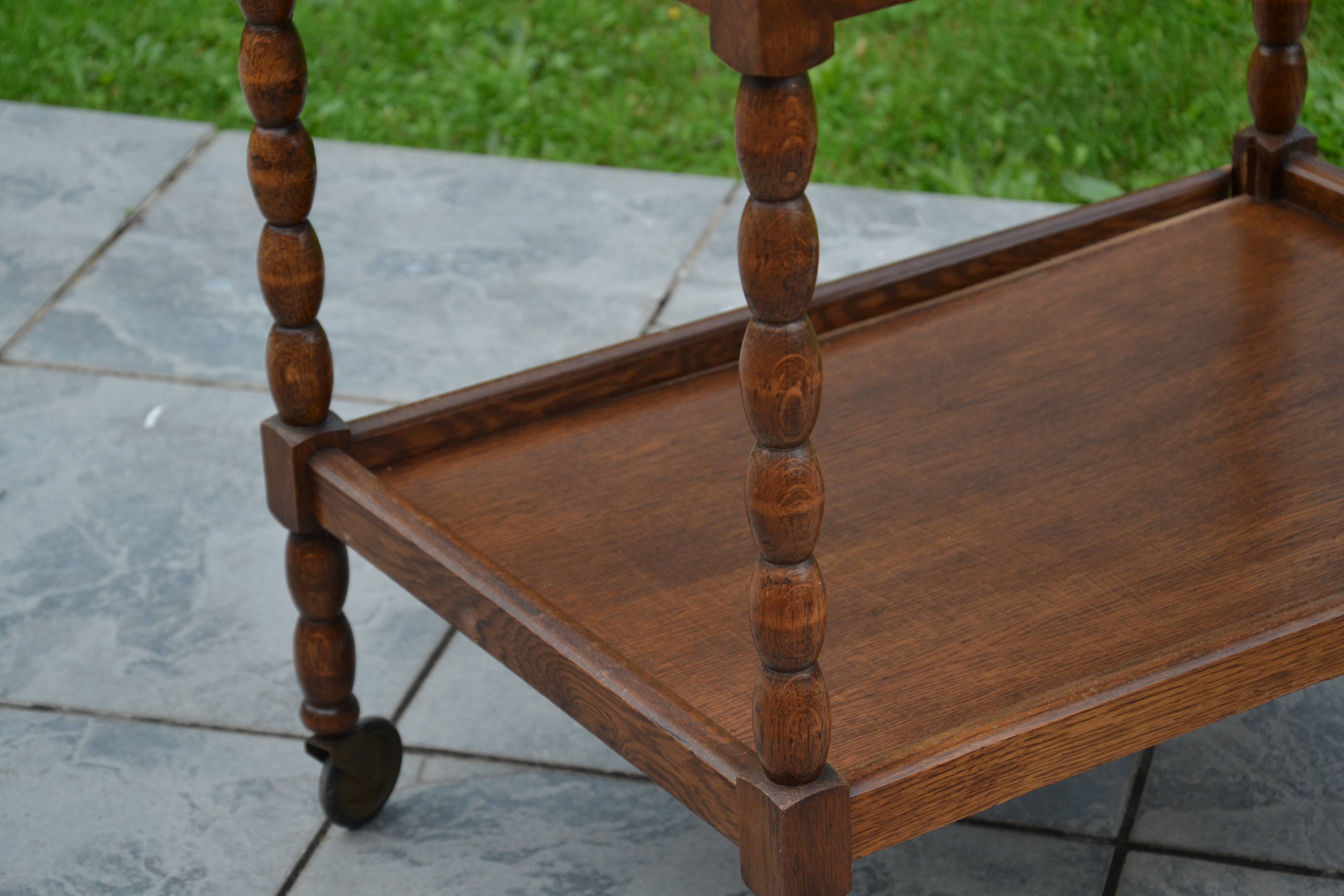 Wooden dessert table, glass top