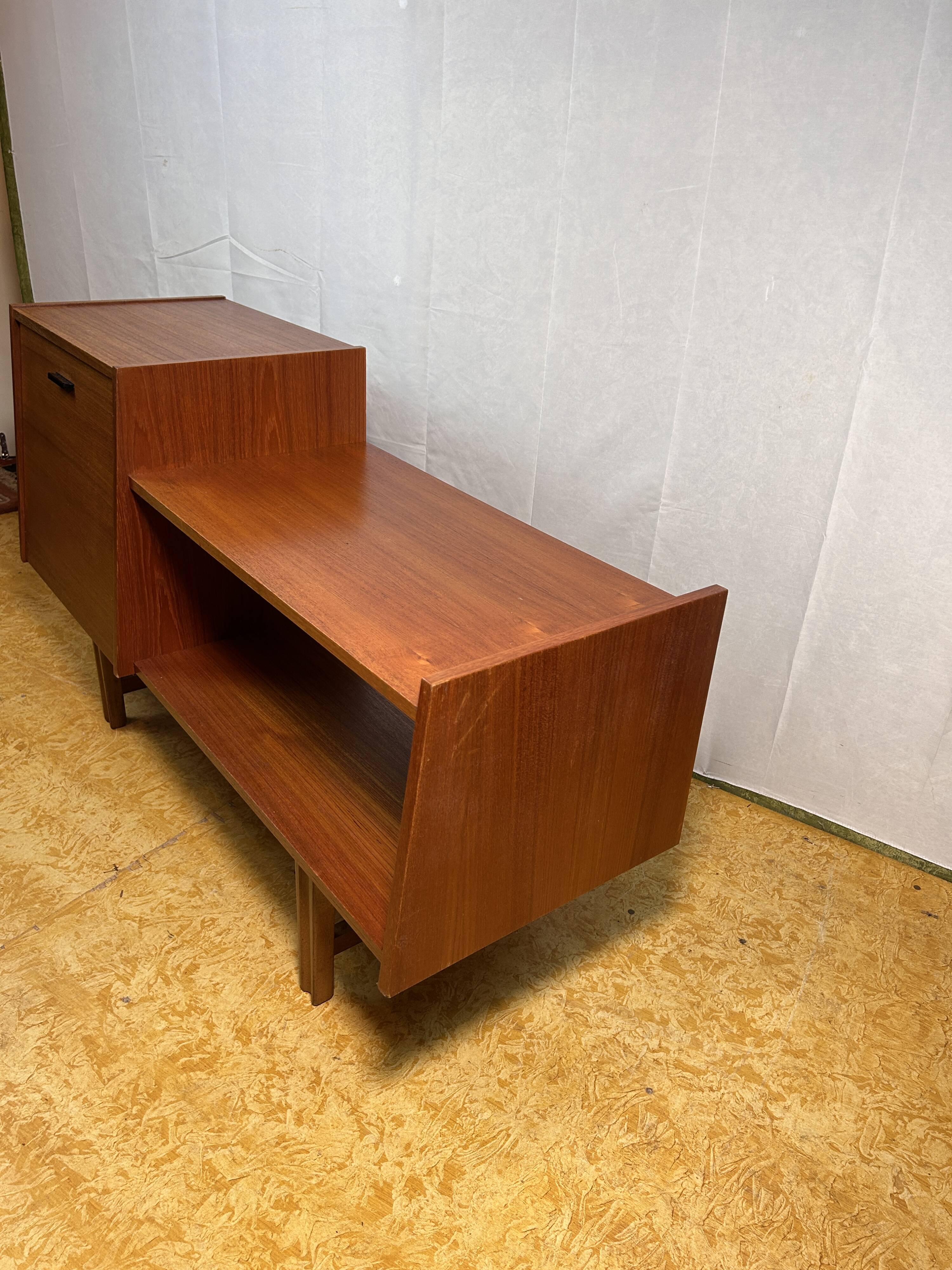 Mid century retro vintage teak telephone Bench Seat 1960