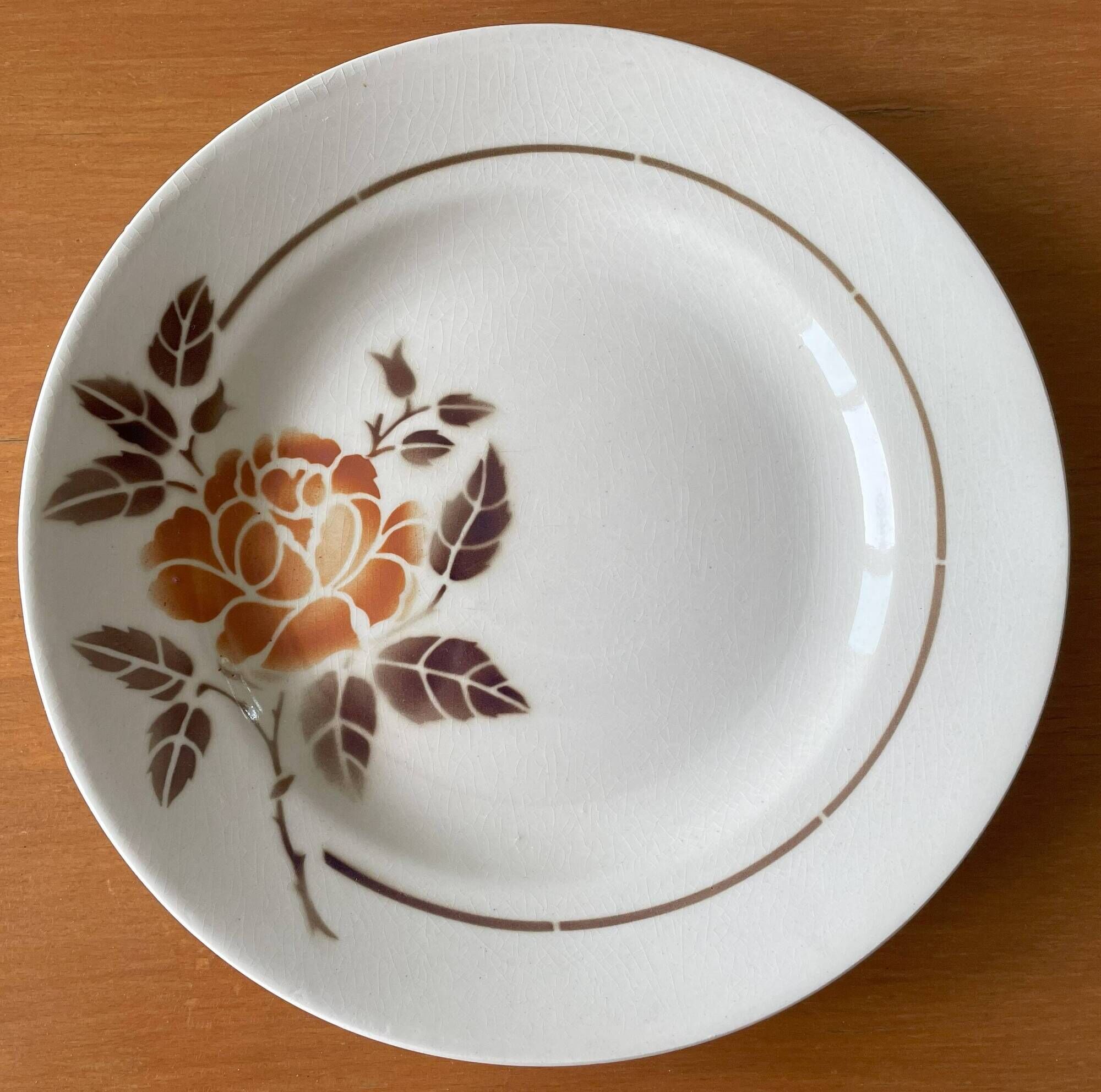 6 old earthenware plates from Saint-Amand (North)