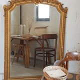 Former mirror gilded with pediment - 153 x 101 - Style Napoleon III