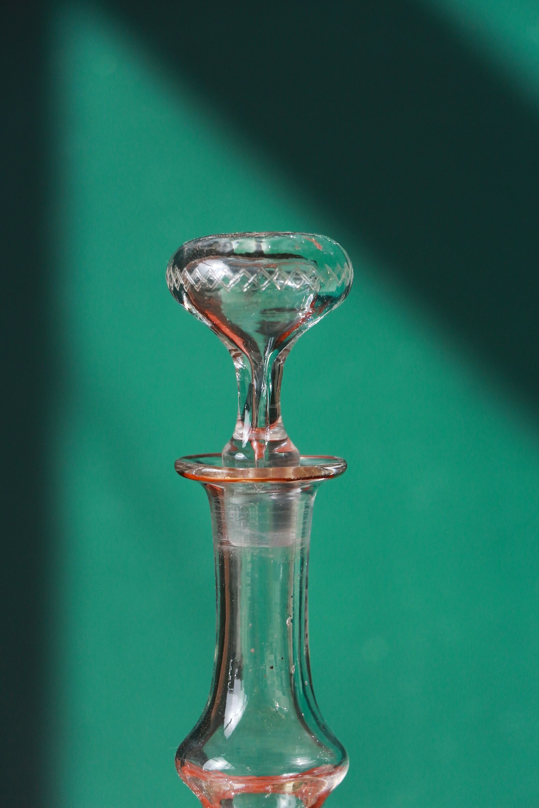 Liquor decanter - poppy flowers décor - art nouveau - legras