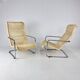 Set of 2 Cantilever Woven Lounge Chairs, 1980s