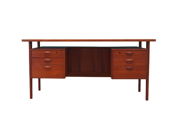 Bureau en teck, design danois, années 1970, design Kai Kristiansen