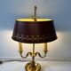 Bouillotte lamp Lucien Gau Paris in gilded bronze