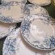 7 plates in earthenware with bird motifs by Lunéville