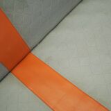 Orange leather sofa, Danish design, 1970s, production: Denmark