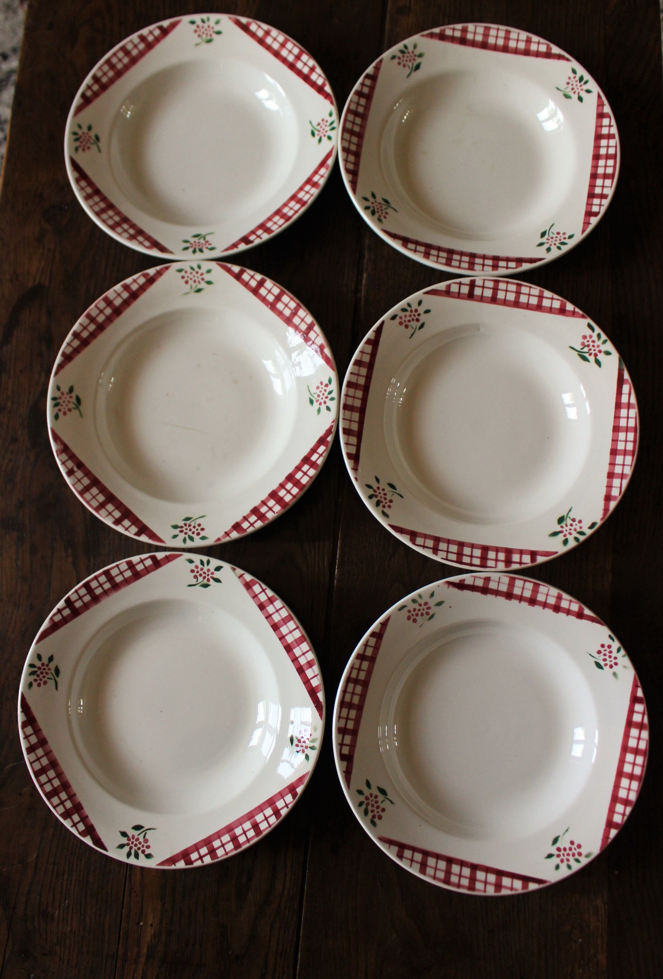 Lot 6 hollow plates Niger Digoin Sarreguemines