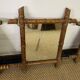 Suite of three antique mirrors in bamboo and rattan