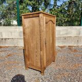 Old small vintage oak 1-door cabinet