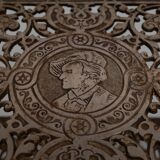 Antique Ornate Cast Iron French Brass 3 tier side table.