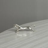6 silver metal horse knife holders