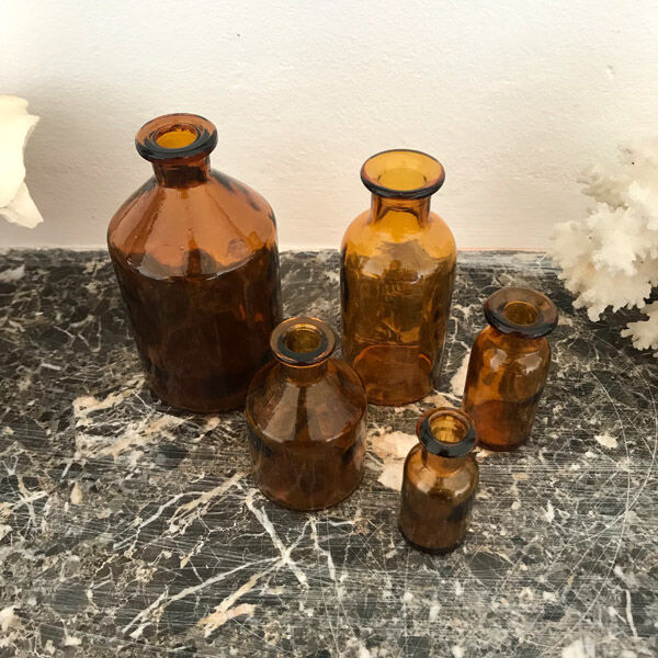 Lot of 5 bottles of apothecary