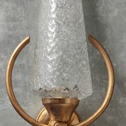 Paire appliques verre et métal doré