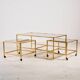 Brass coffee table, set of 3