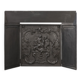 Plaque de cheminée en fonte de style rococo, France vers 1780