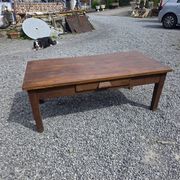 Antique solid oak coffee table, 130cm L