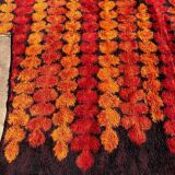 Large Vintage Scandinavian Space Age Wool Rug Circa 1970