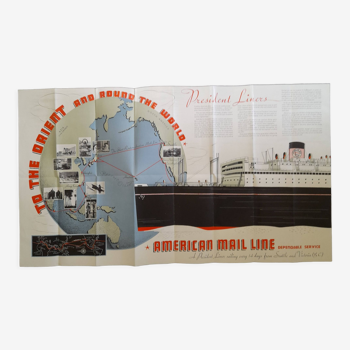 American Mail Line advertising poster 1930