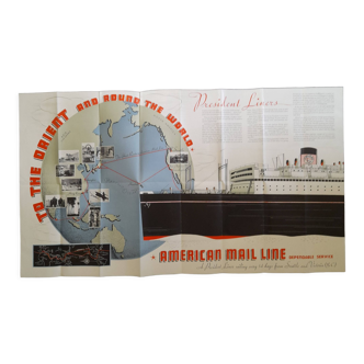 American Mail Line advertising poster 1930