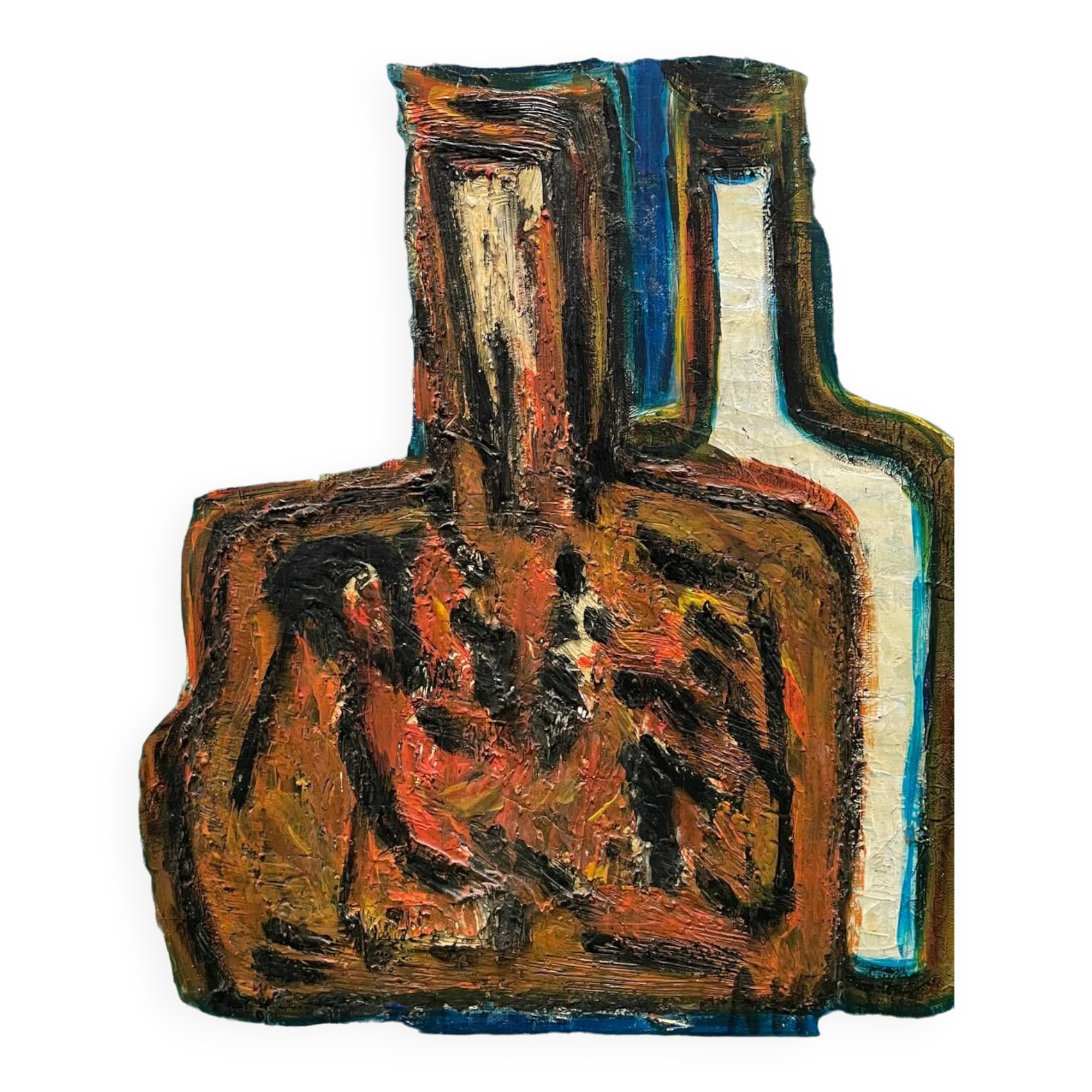 Still life painting with bottles 20th century